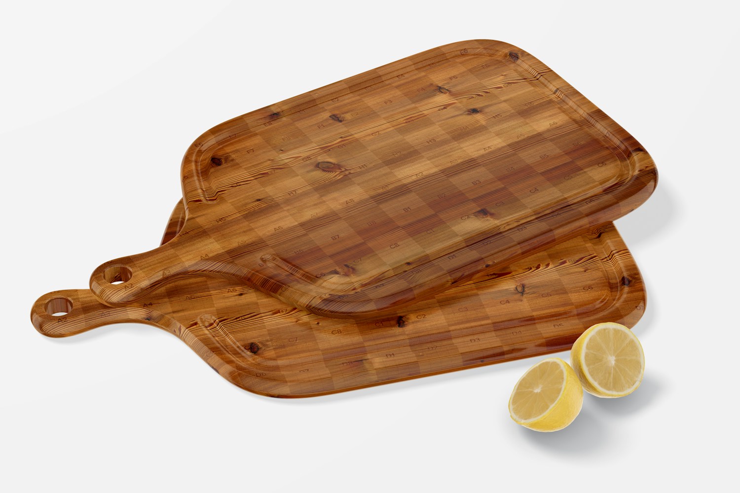 Wood Cutting Boards with Handle Mockup