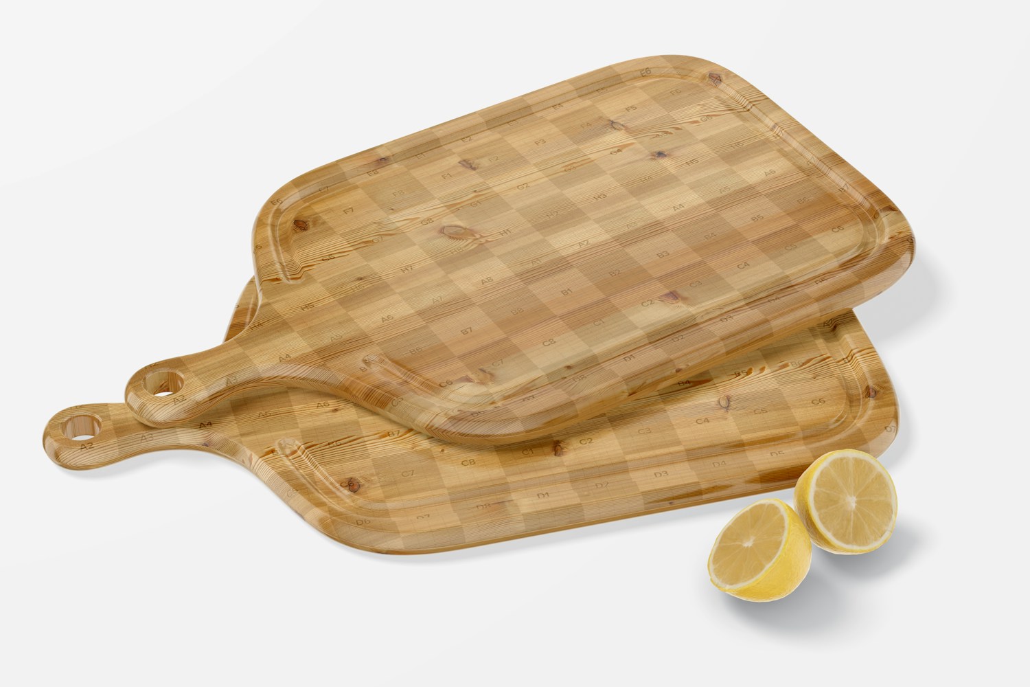 Wood Cutting Boards with Handle Mockup
