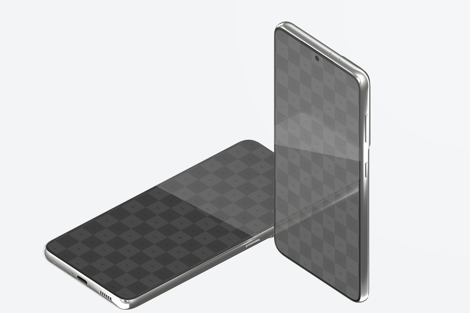 Samsung S21 Mockup, Standing and Dropped