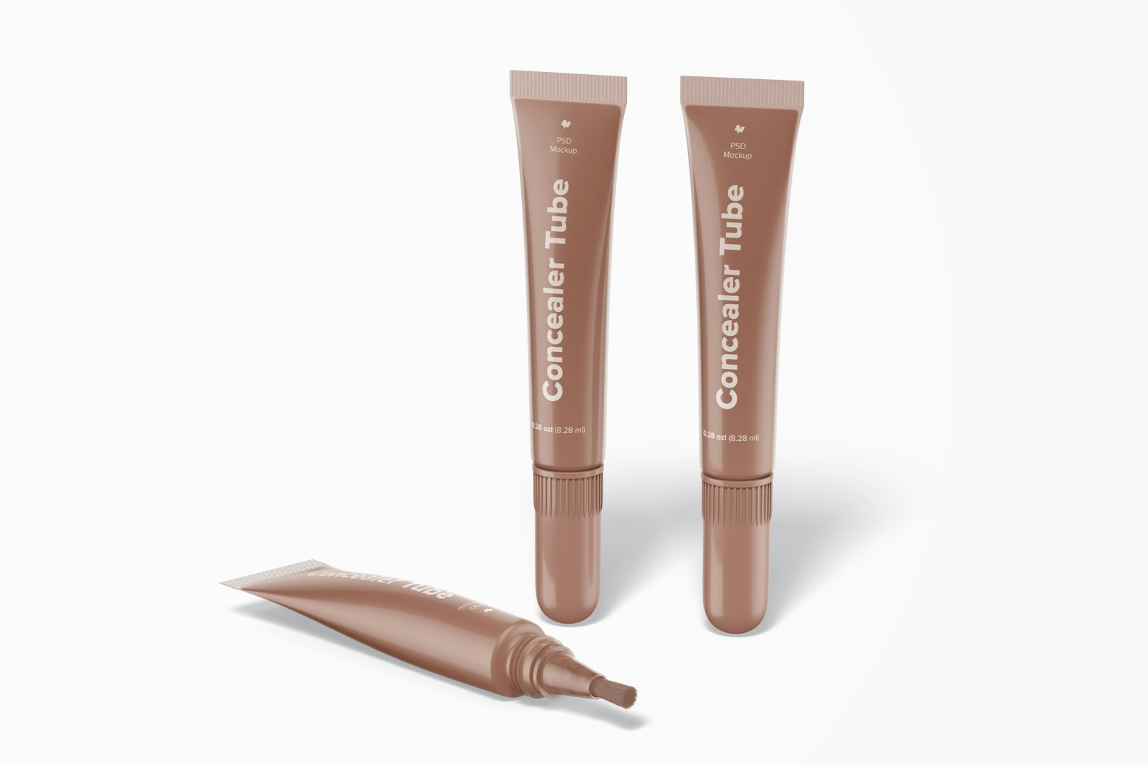 Concealer Tubes Mockup, Standing and Dropped