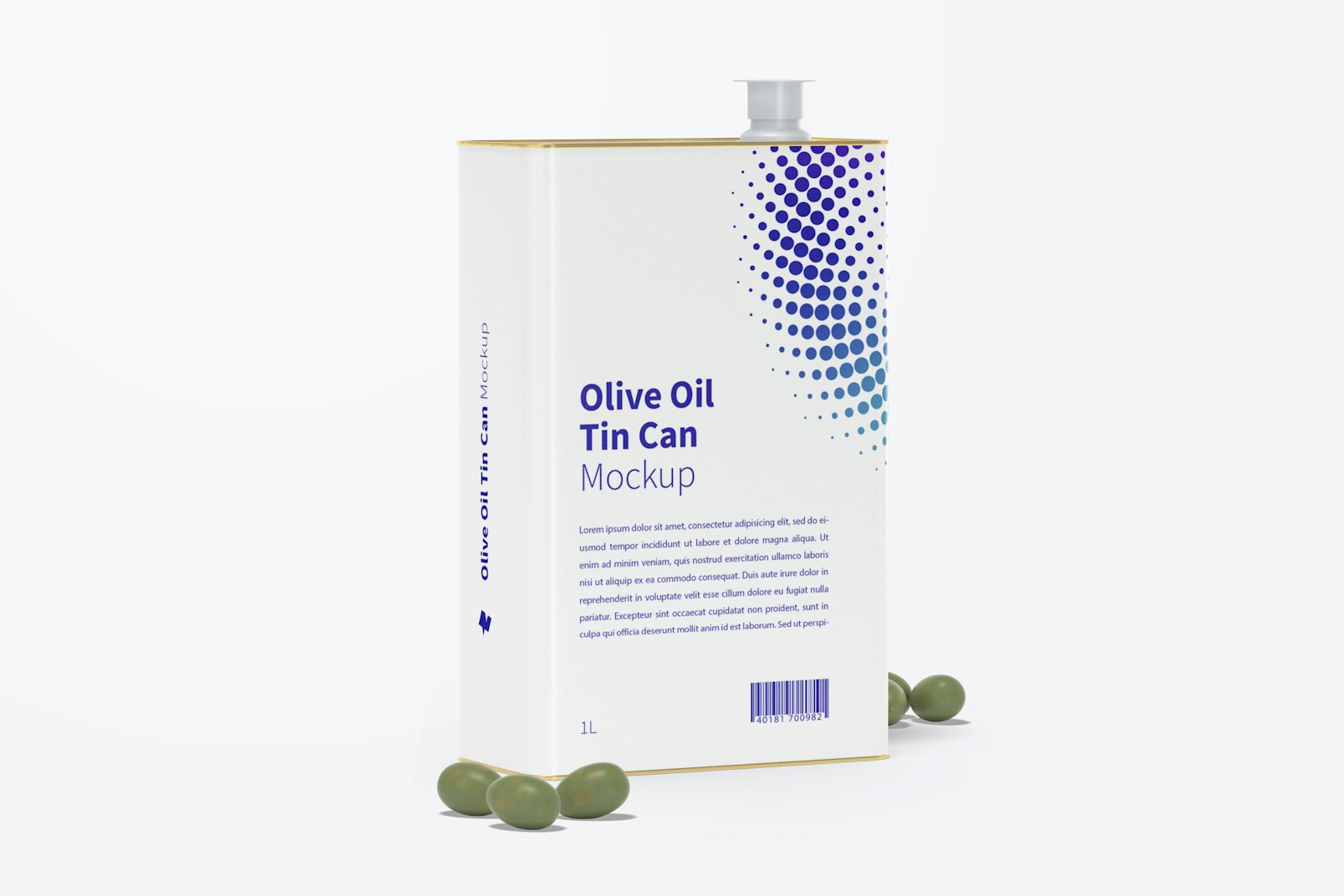 1 Liter Olive Oil Rectangular Tin Can Mockup
