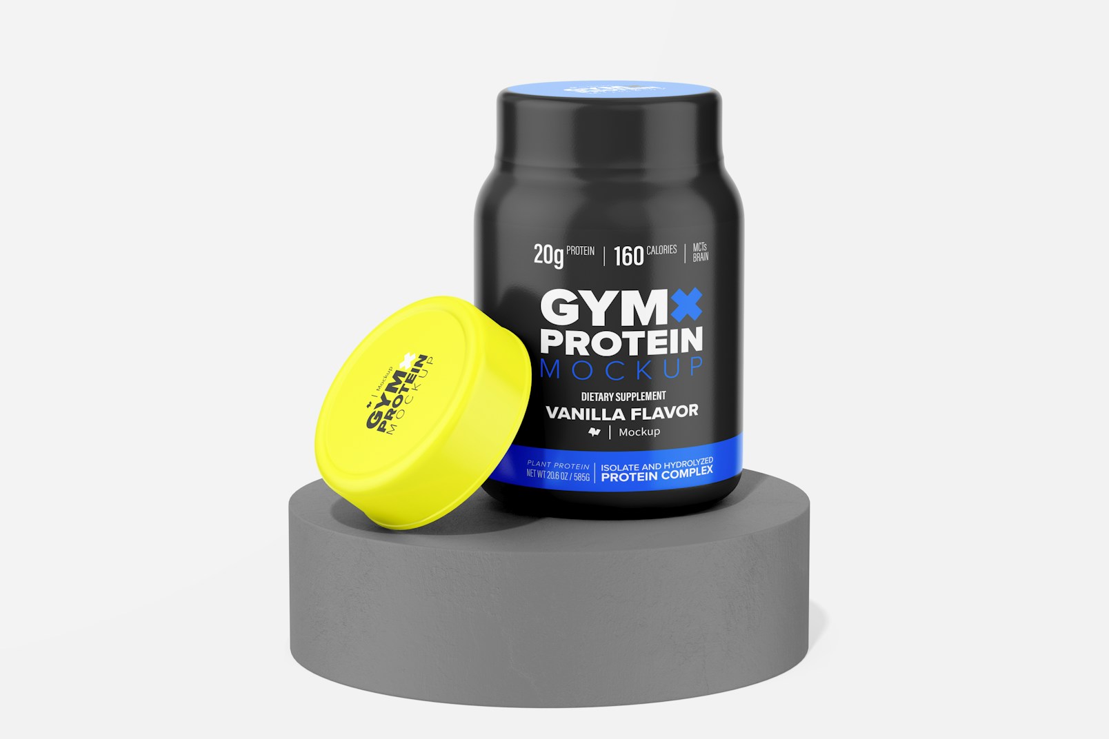 20 gr Protein Powder Container Mockup