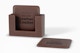 Squared Leather Coasters Mockup, Perspective