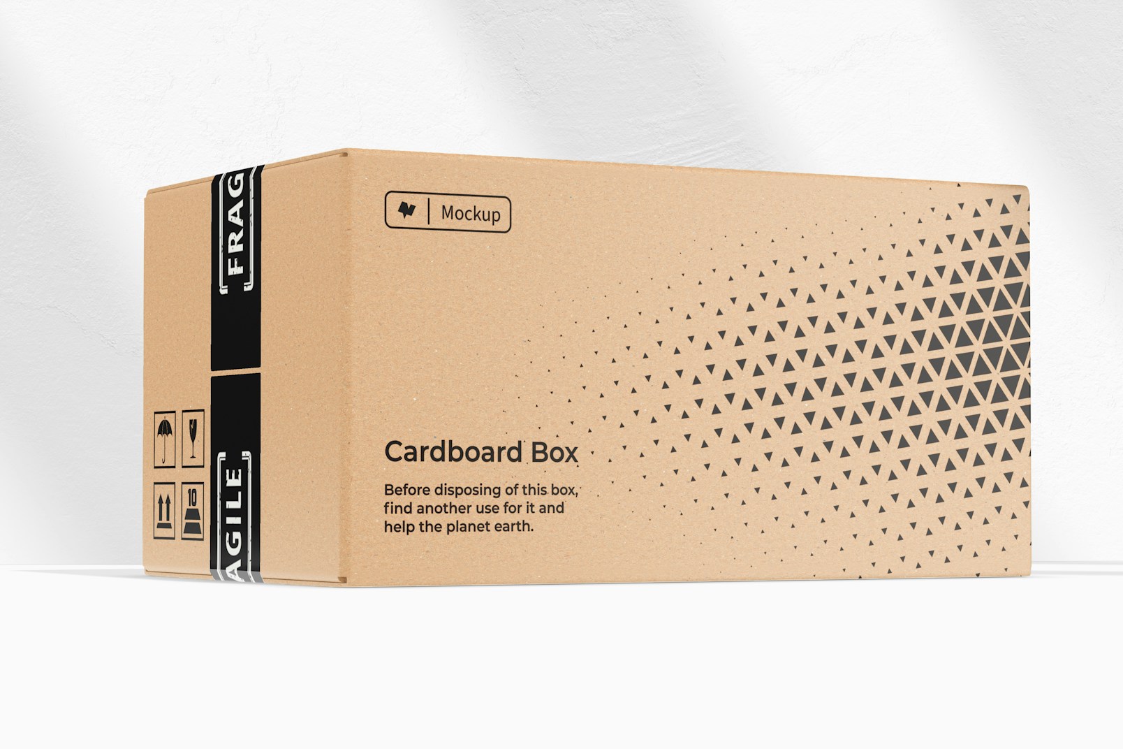 Cardboard Box Mockup, Perspective View
