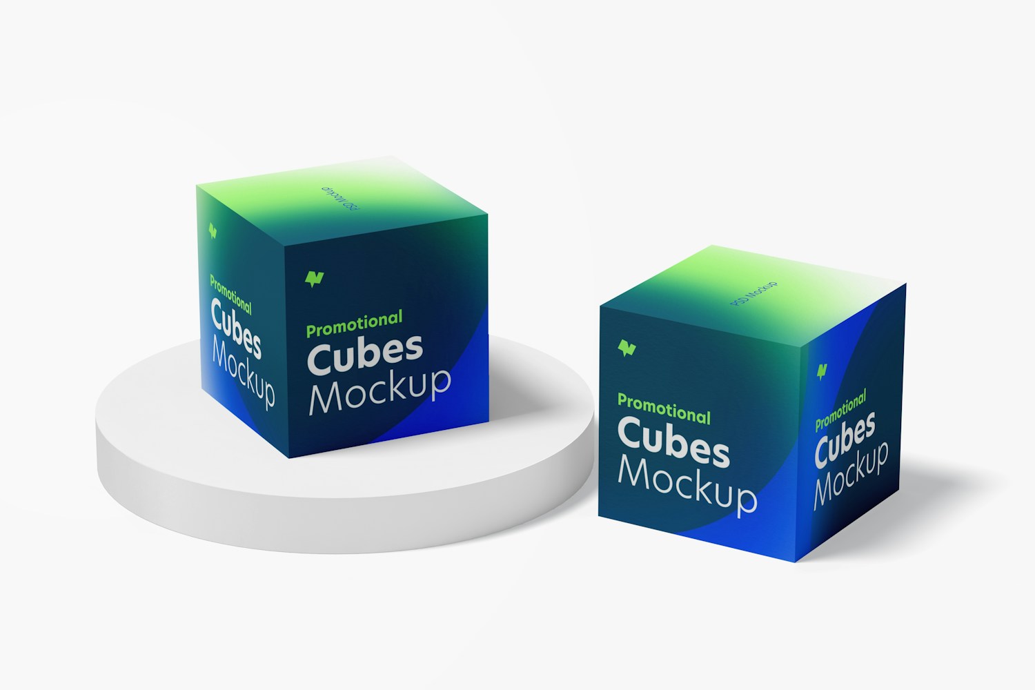 Promotional Cubes Display Mockup, Perspective