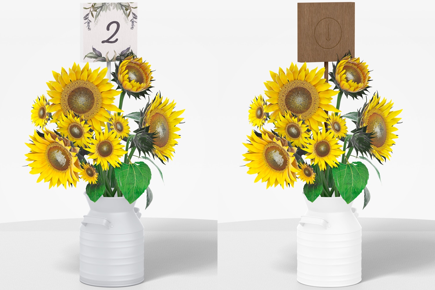 Wedding Table Number Stick with Vase Mockup Wedding Table Number Stick with Vase Mockup