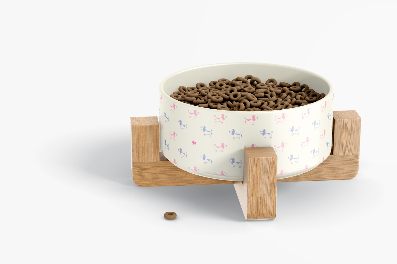 Ceramic Pet Bowl Mockup, Perspective View