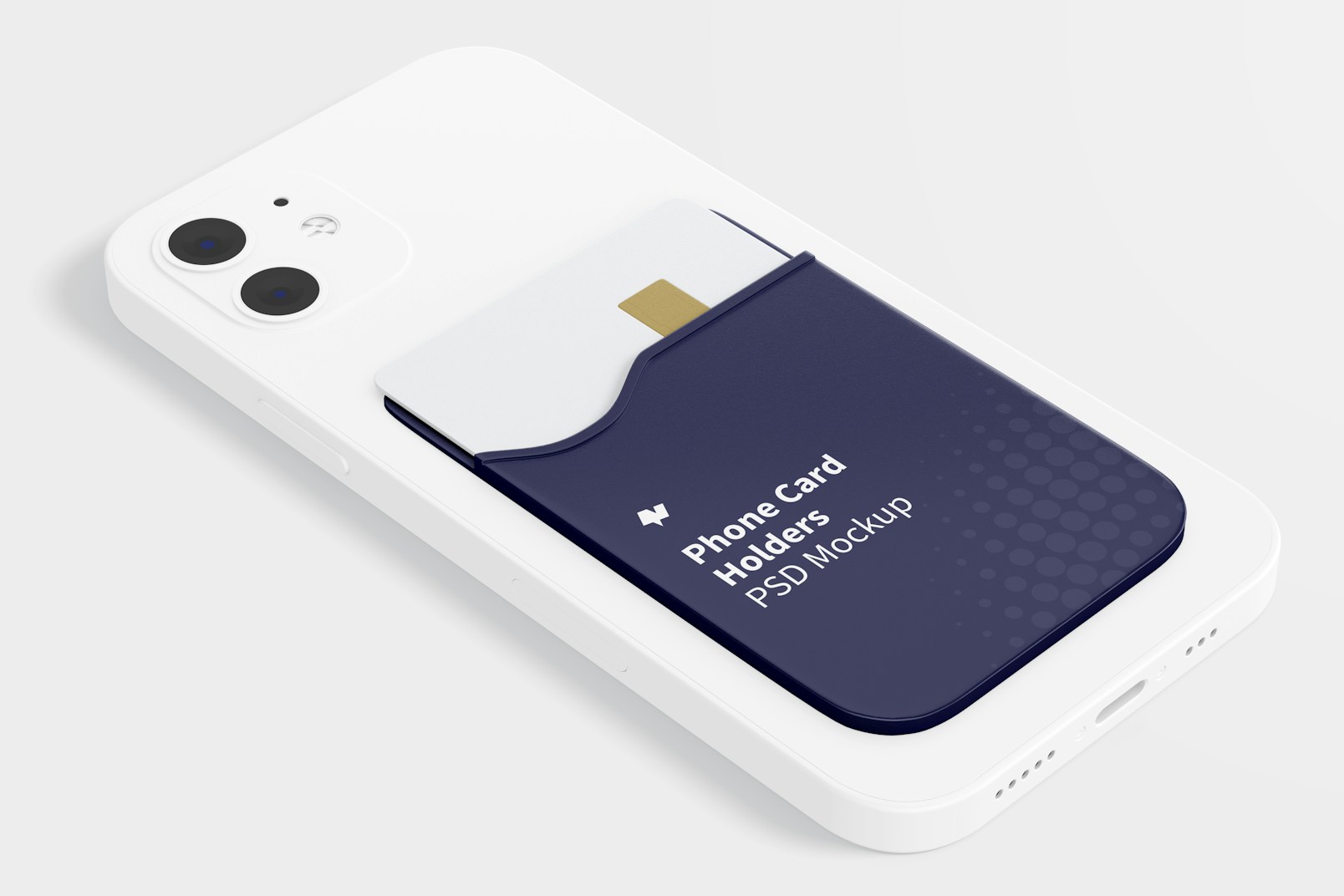 Phone Card Holder Mockup, Perspective View