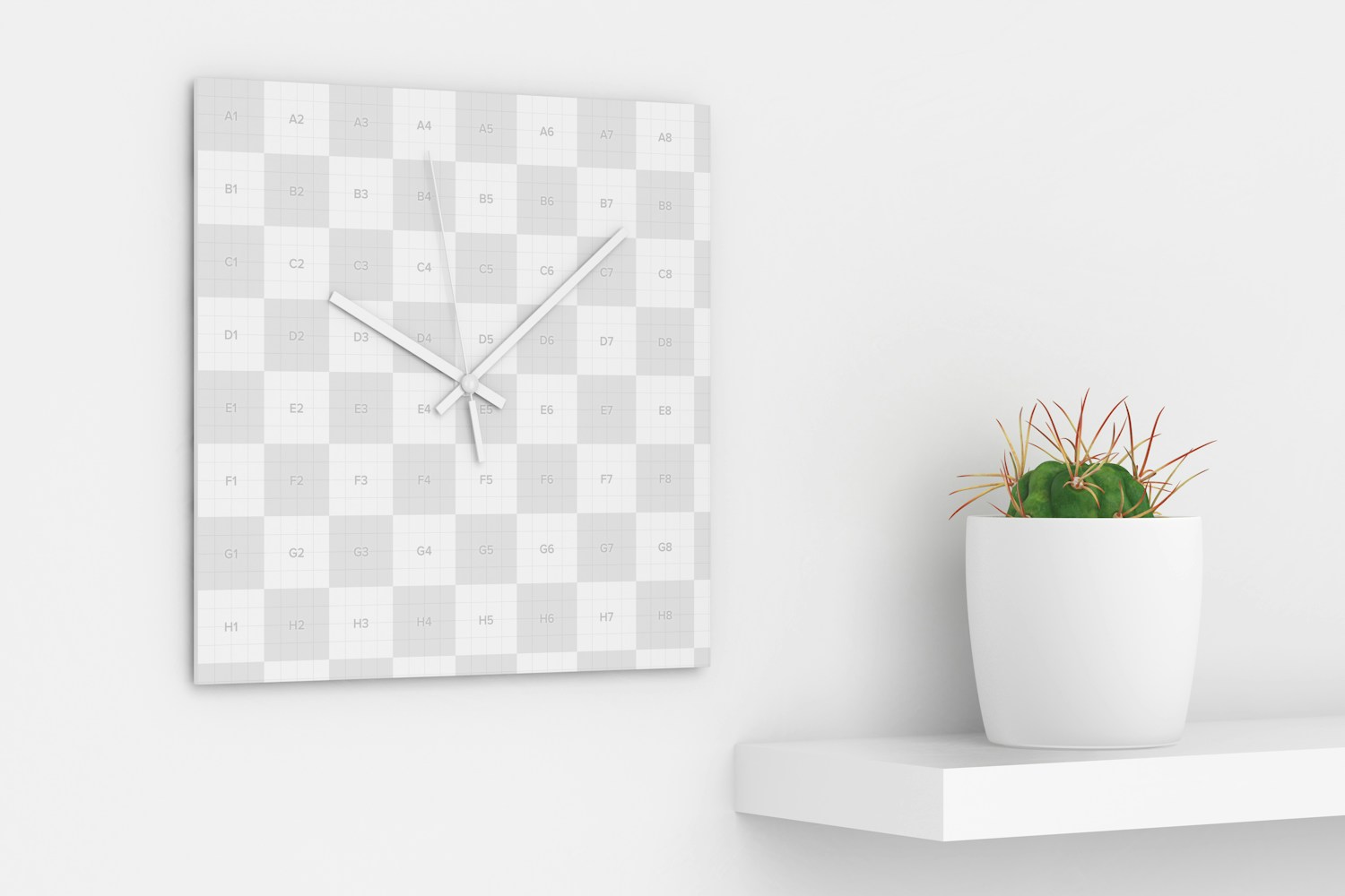 Square Wall Clock Mockup Square Wall Clock Mockup