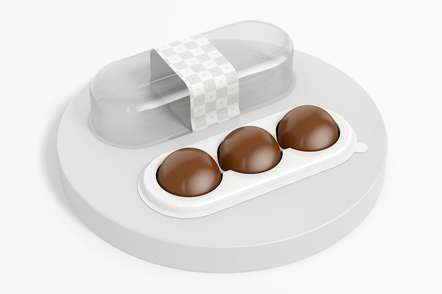Three Chocolate Box Mockup, Perspective View