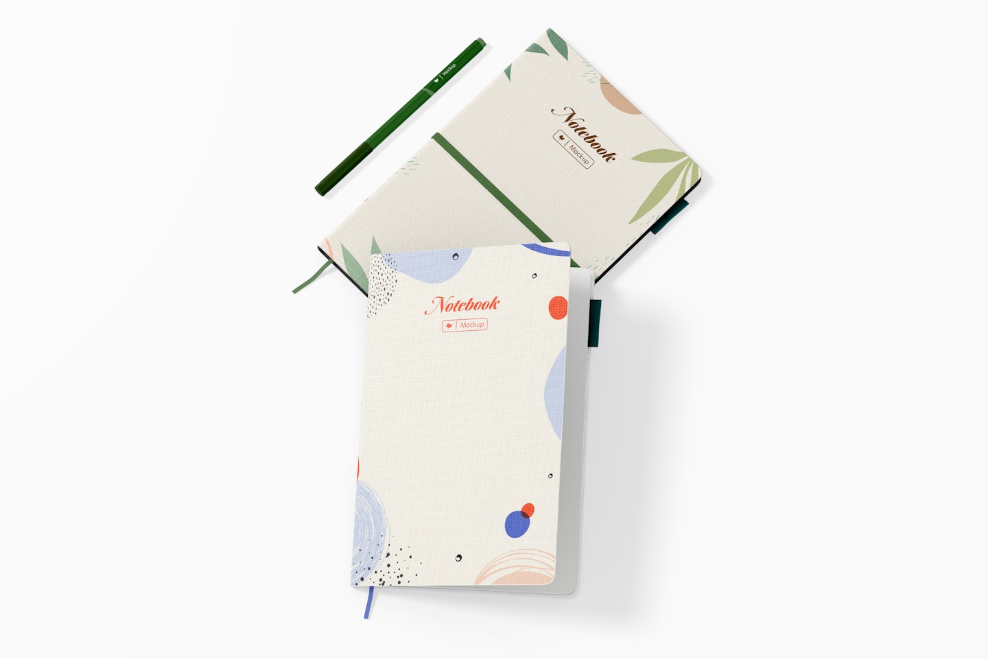 Notebook with Horizontal Band Mockup, Stacked