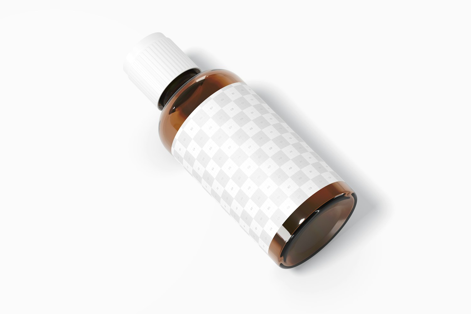 Euro Dropper Bottle with Orifice Reducers Mockup, Top View