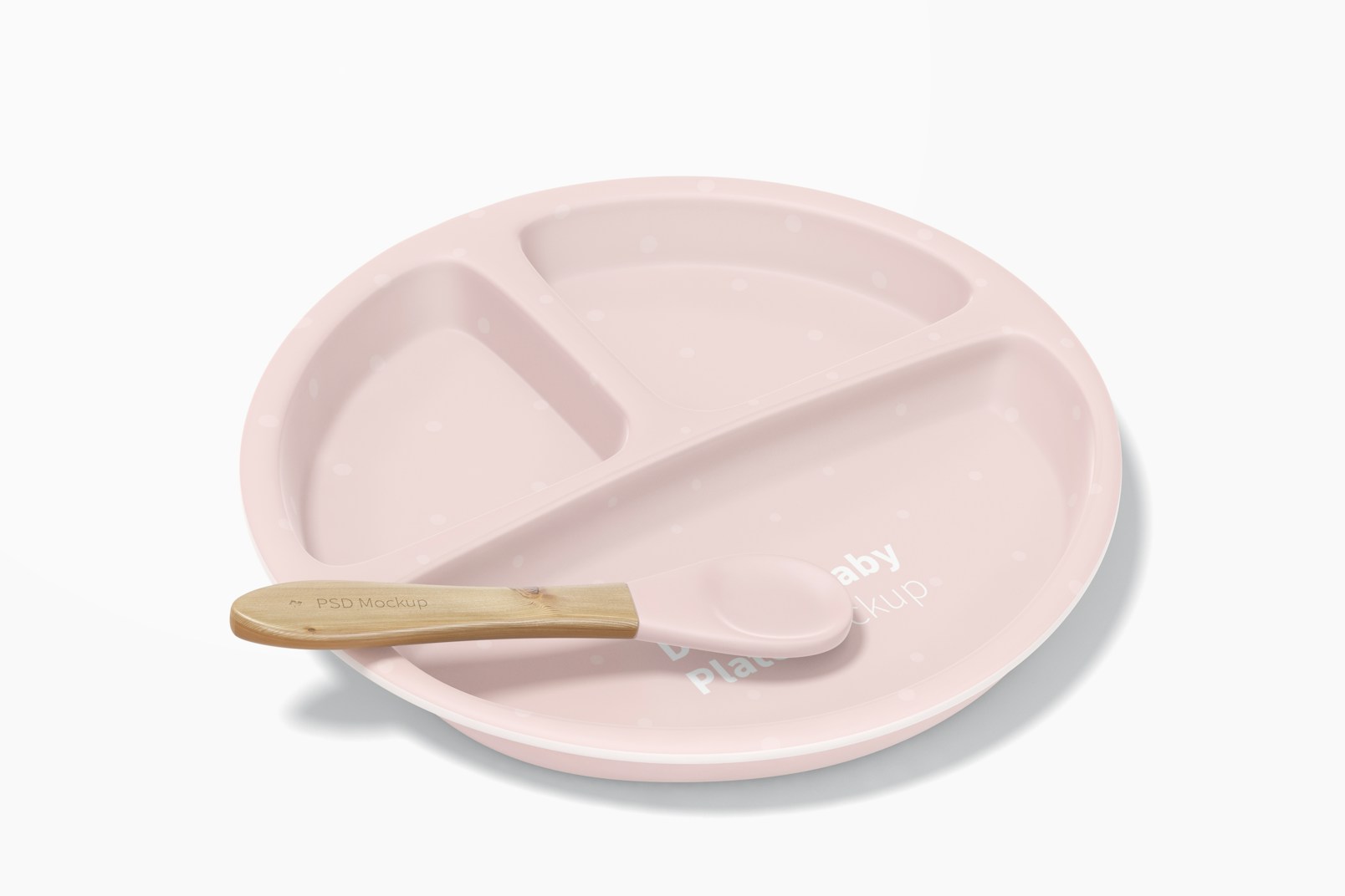 Silicone Divided Baby Plate Mockup, Top View