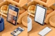 Bakery Items with Devices Mockup, Right View