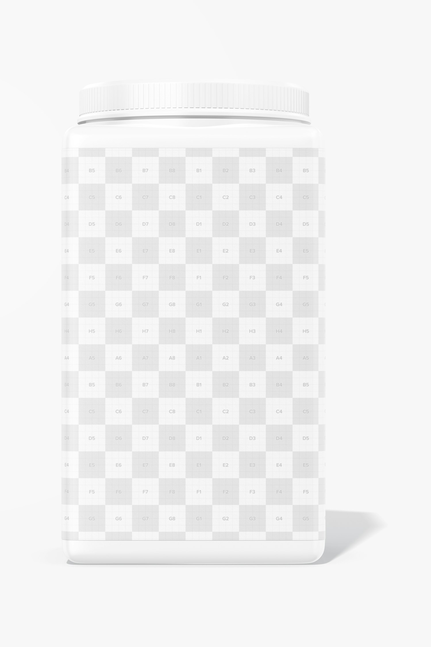 Square Protein Powder Container Mockup, Front View