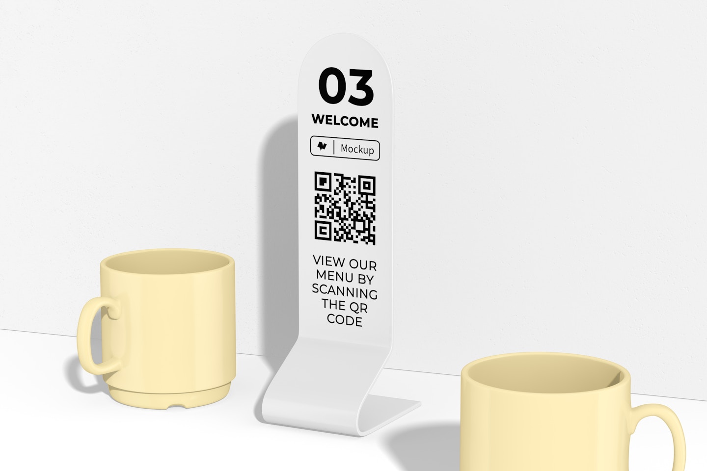 Restaurant Table Number Mockup, Right View