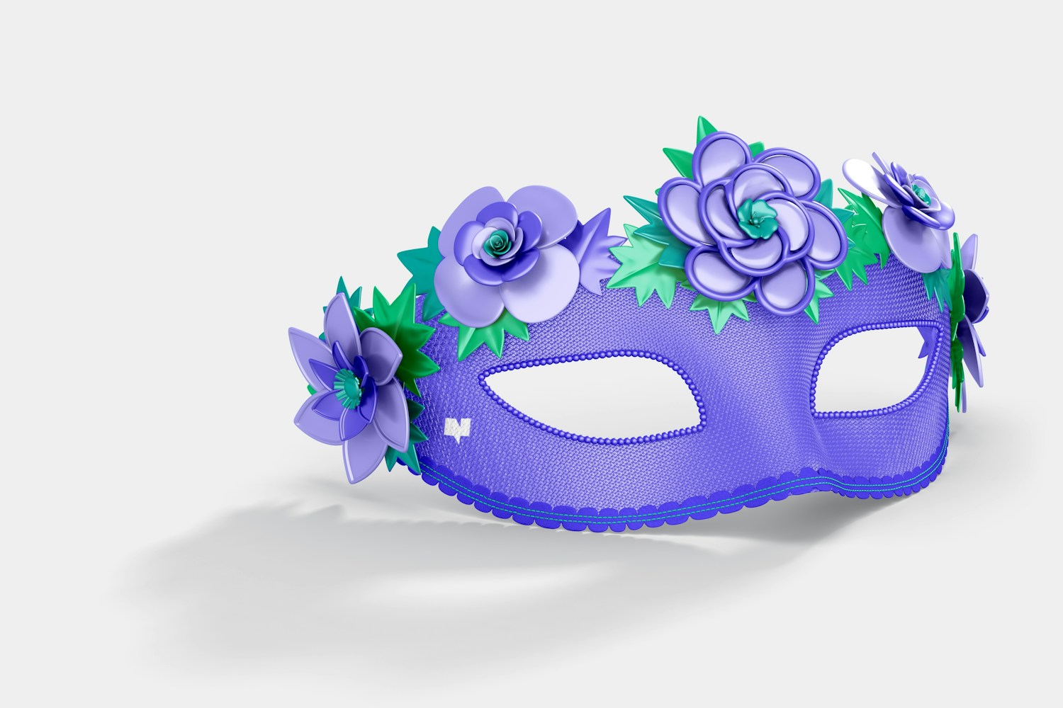 Floral Venetian Half-Face Mask Mockup Floral Venetian Half-Face Mask Mockup