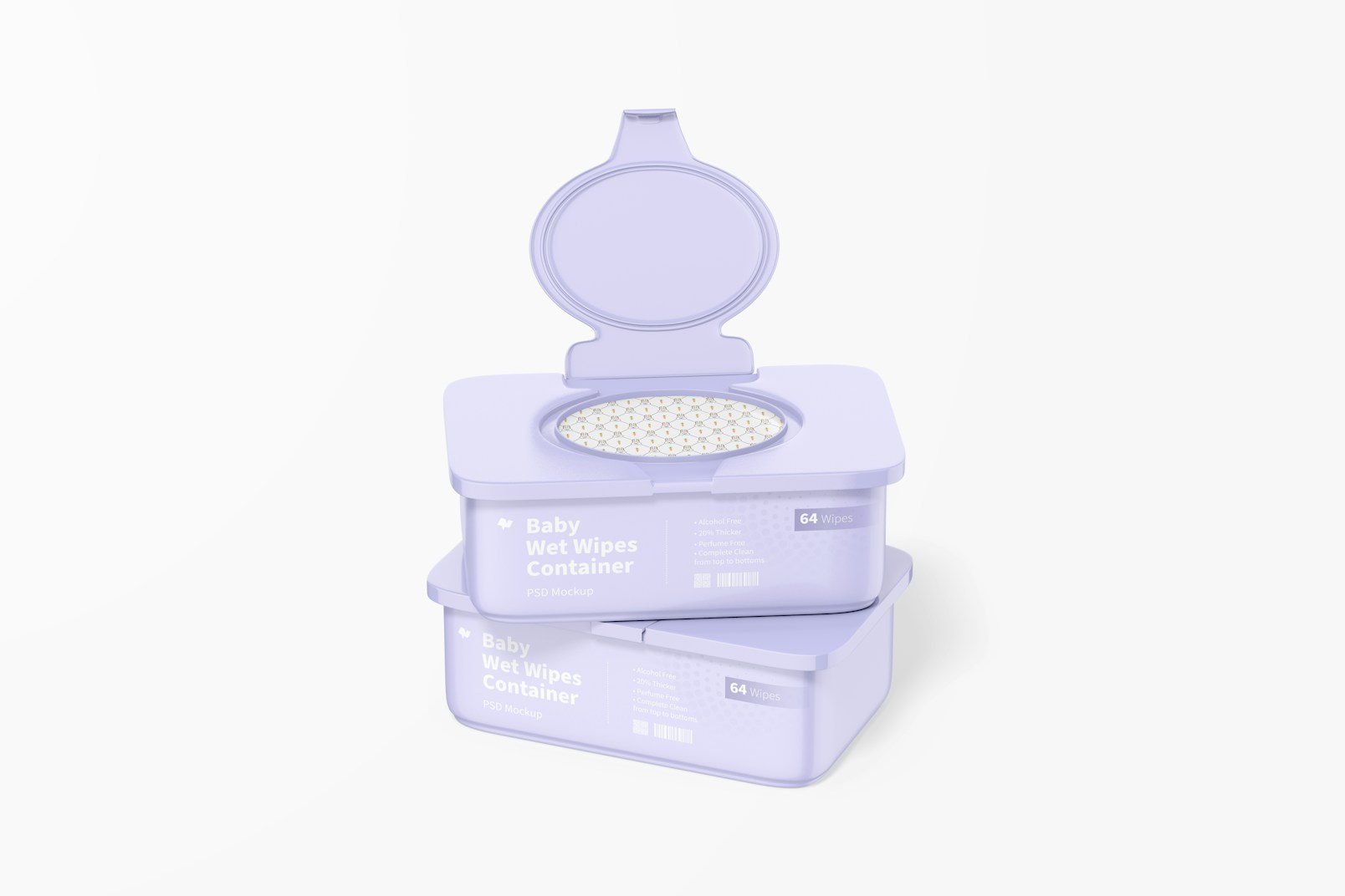 Baby Wet Wipes Containers Mockup, Stacked
