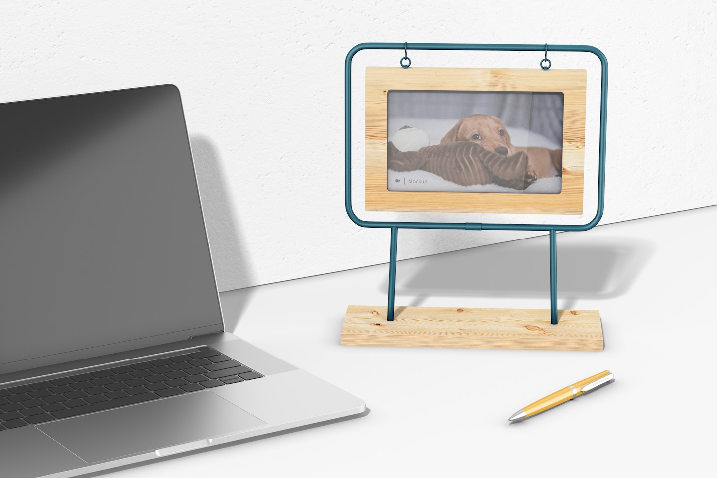 Photo Frame Stand Mockup, Perspective