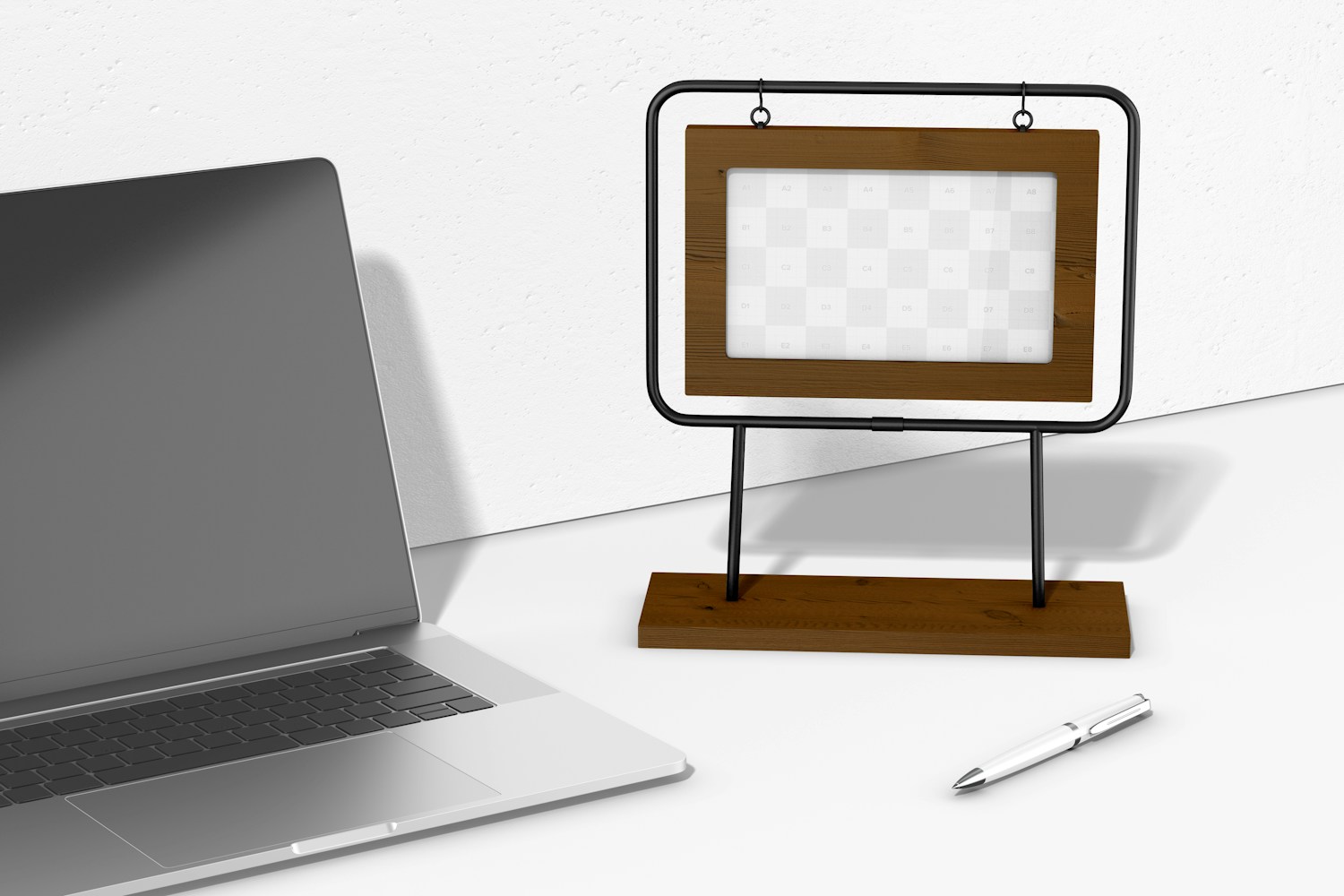 Photo Frame Stand Mockup, Perspective