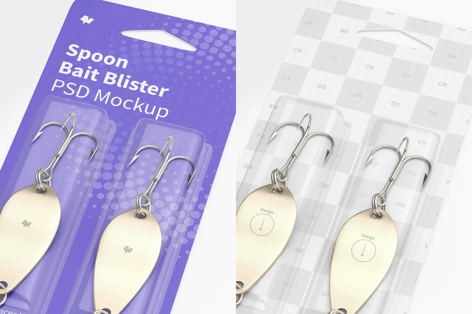 Spoon Bait Blister Mockup, Close Up
