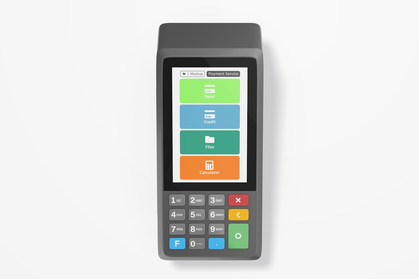 Payment Device Mockup, Top View