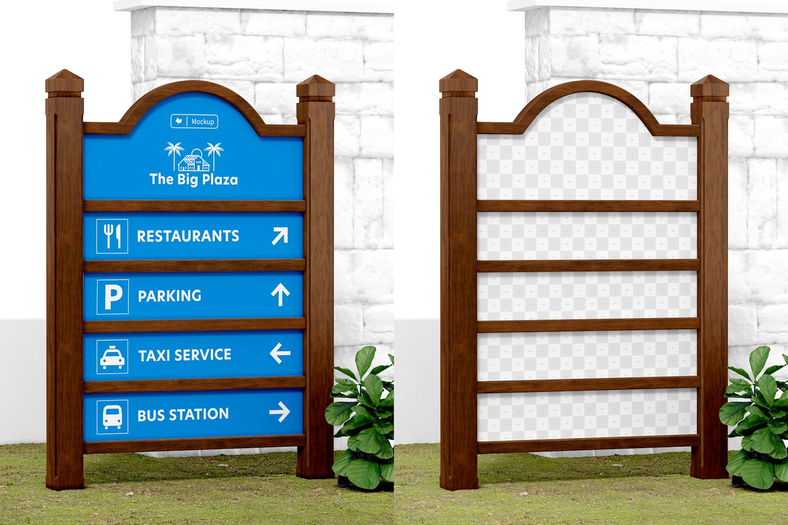 Directional Signage Mockup, Front View