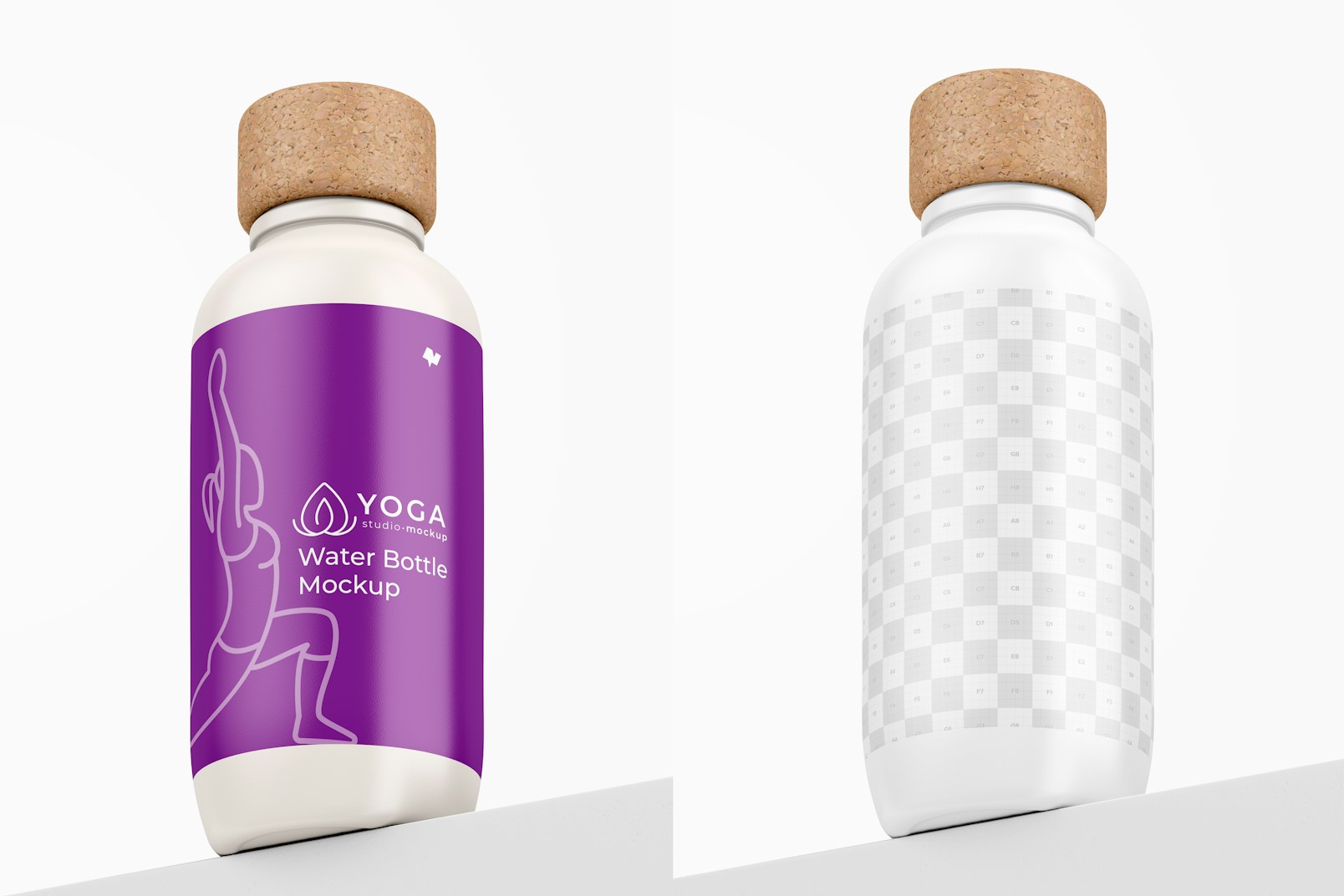 Maqueta Botella Plástica con Tapa para Agua, en Podio