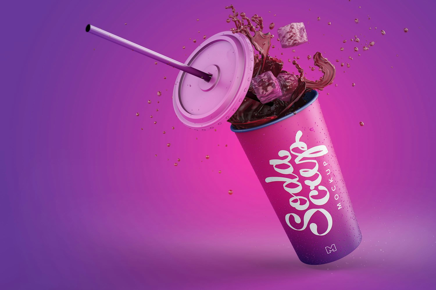A unique Soda Cup Mockup to create stunning presentations of your promotions.