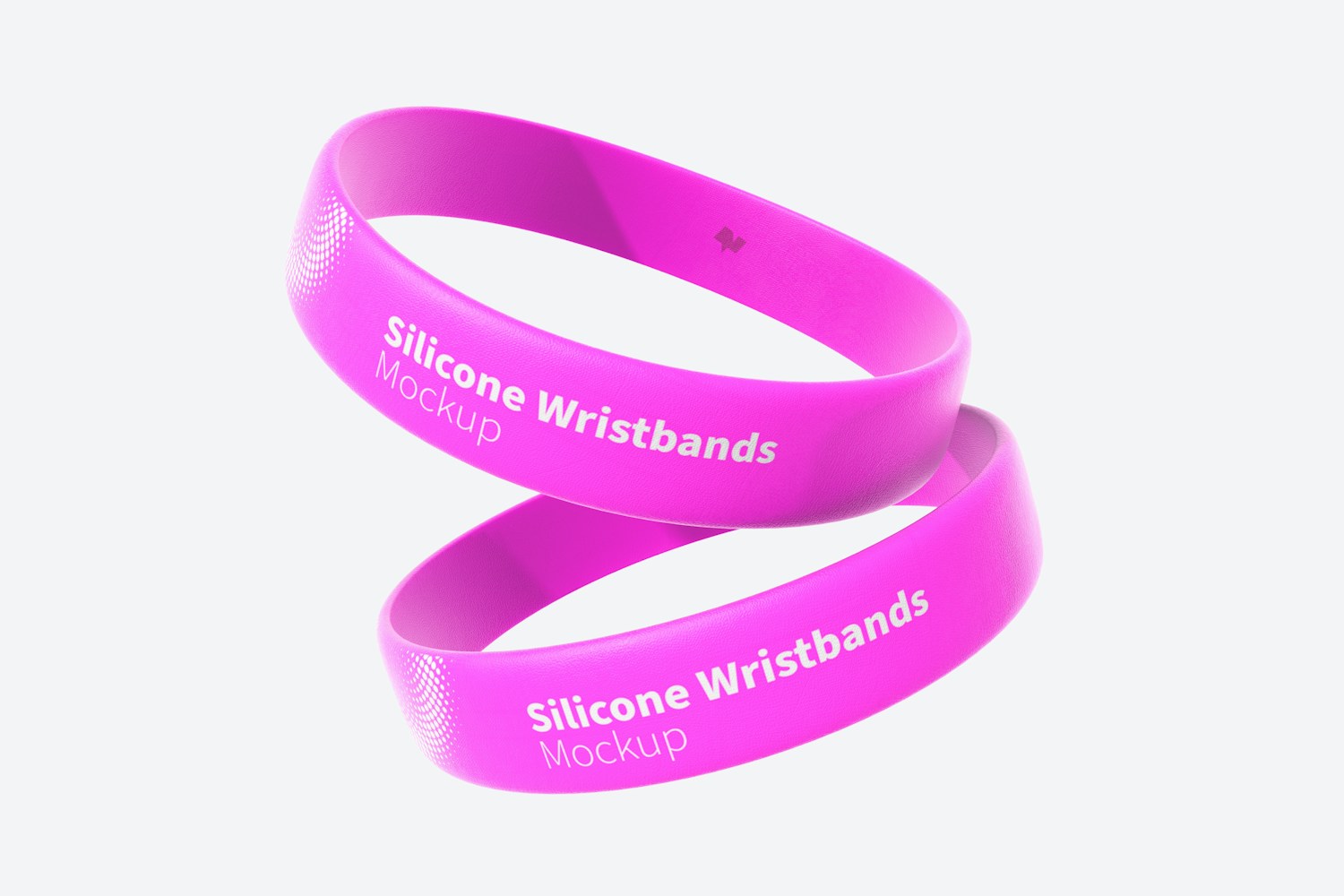 Silicone Wristbands Set Mockup, Falling