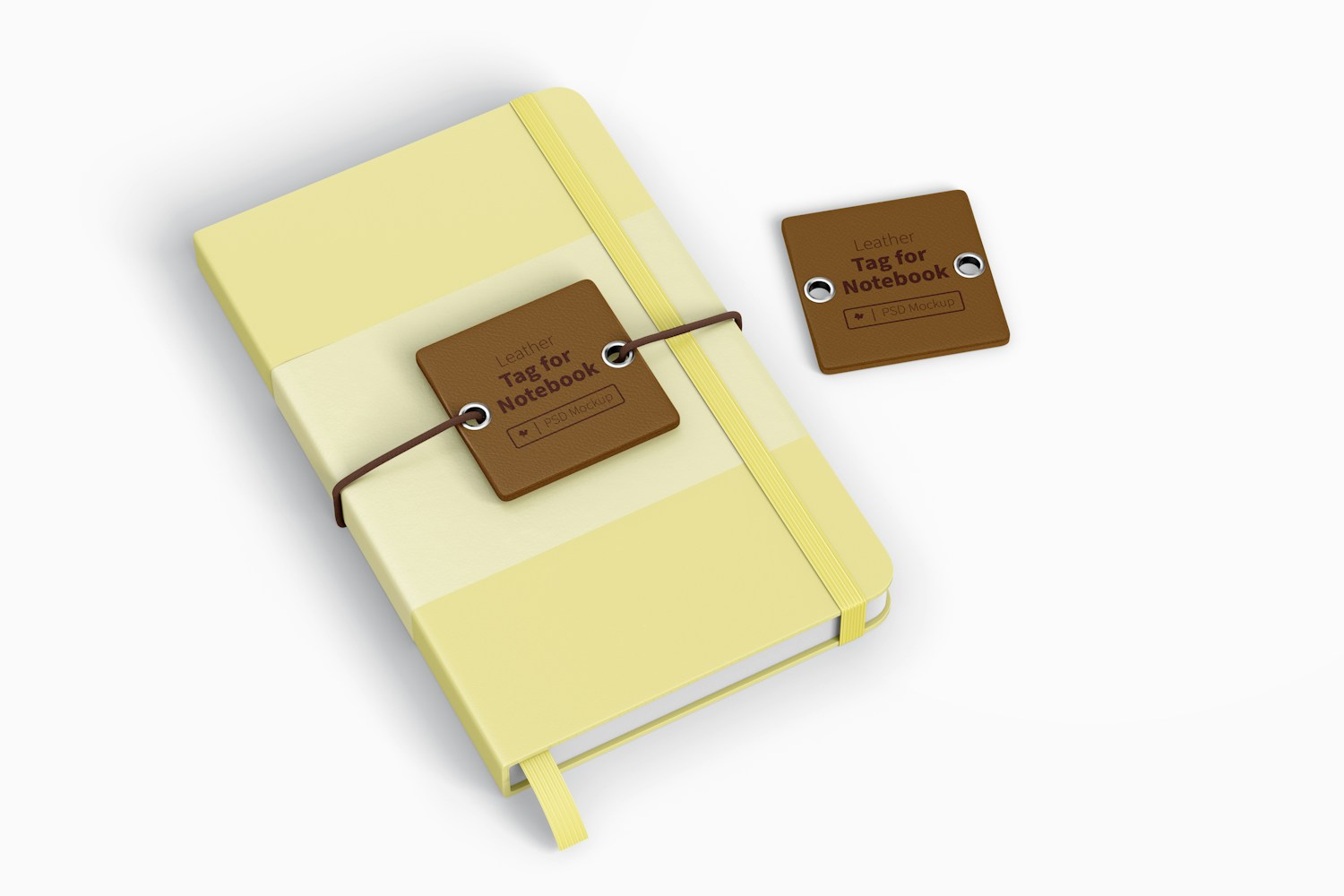 Leather Tag For Notebook Mockup
