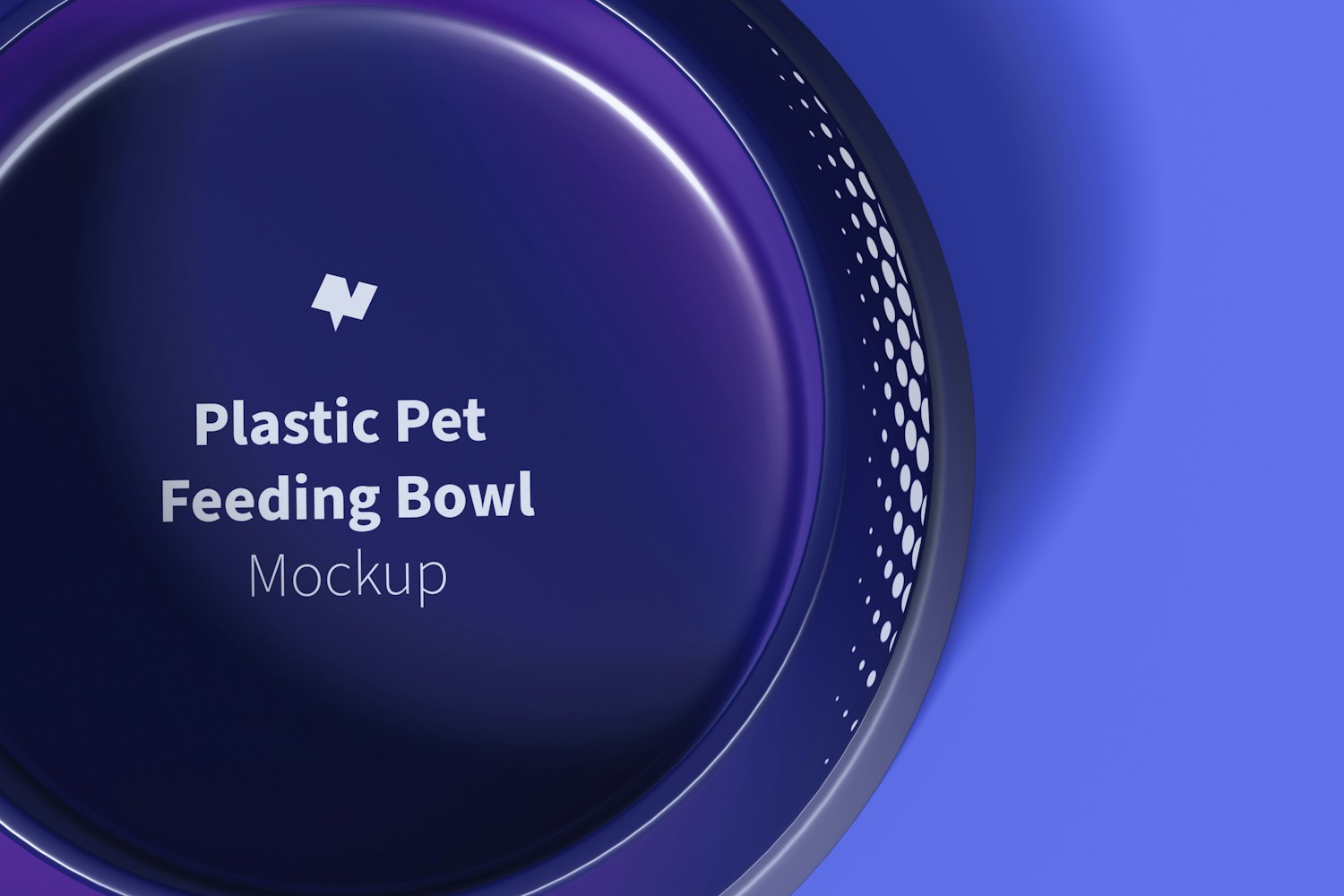 Plastic Pet Feeding Bowl Mockup, Top View Plastic Pet Feeding Bowl Mockup, Top View
