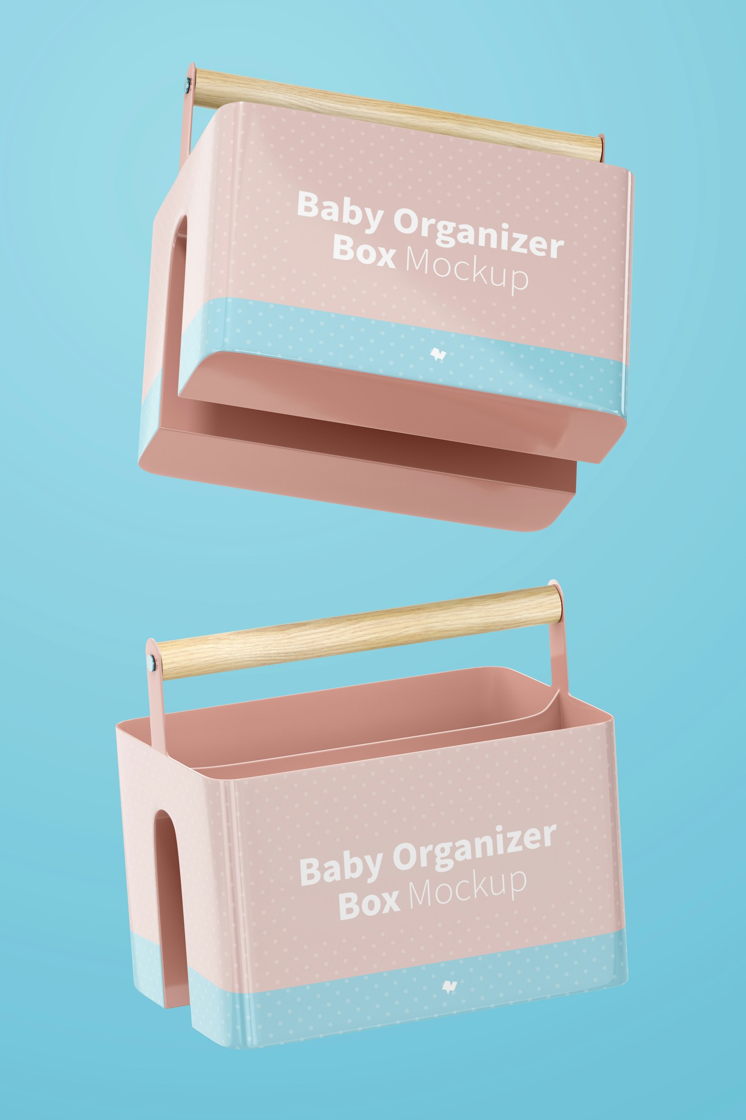 Baby Organizer Box Mockup, Floating Baby Organizer Box Mockup, Floating