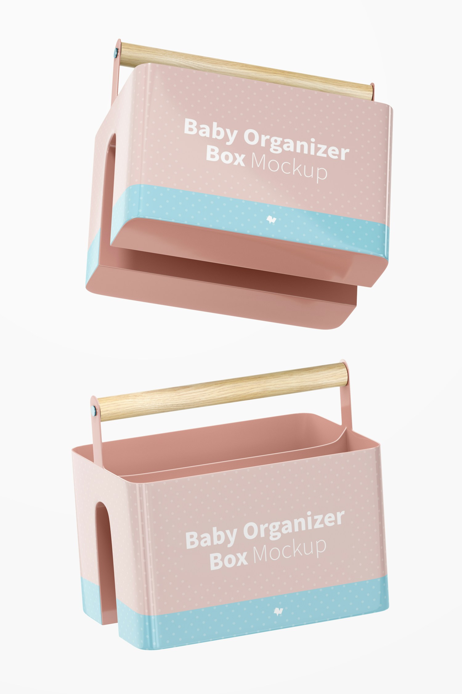 Baby Organizer Box Mockup, Floating