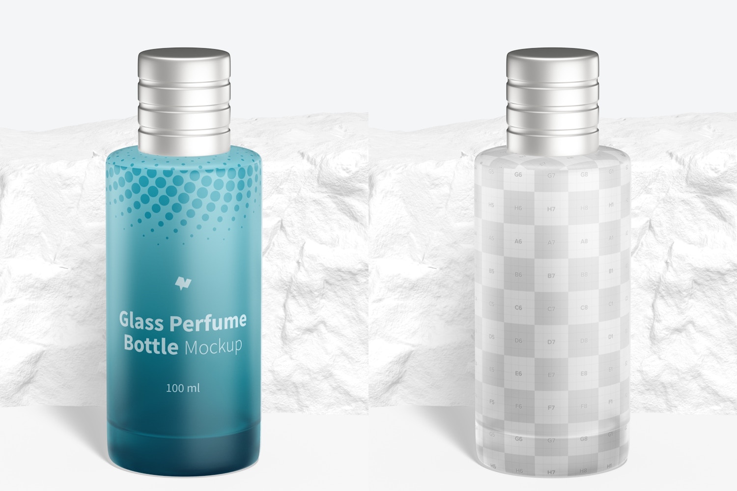 100 ml Glass Perfume Bottle Mockup, Front View