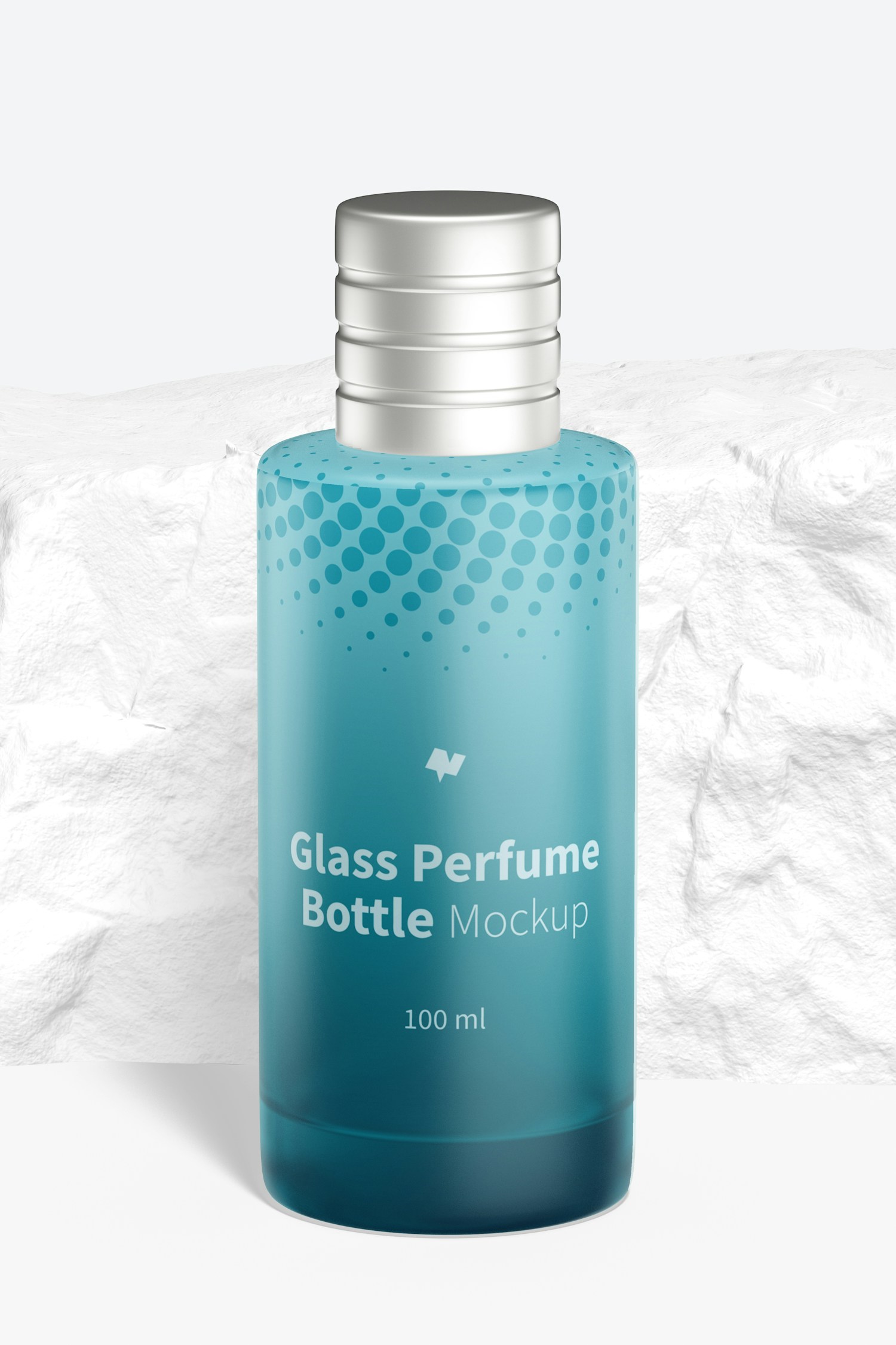 100 ml Glass Perfume Bottle Mockup, Front View 100 ml Glass Perfume Bottle Mockup, Front View