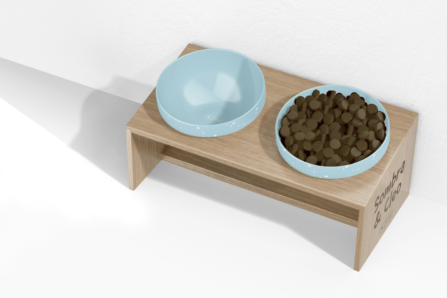 Pet Bowl Wood Holder Mockup 02 Pet Bowl Wood Holder Mockup 02