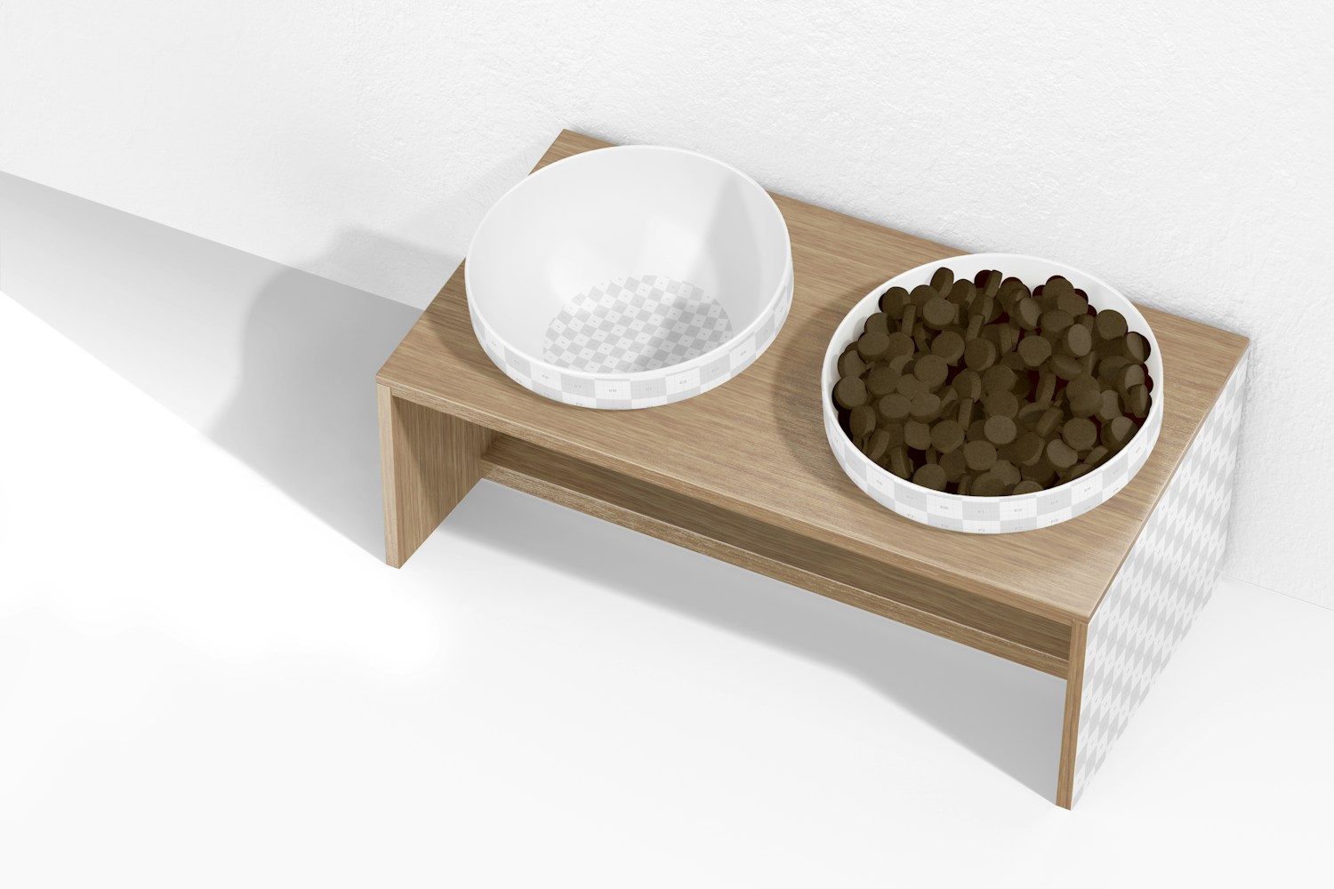Pet Bowl Wood Holder Mockup 02 Pet Bowl Wood Holder Mockup 02
