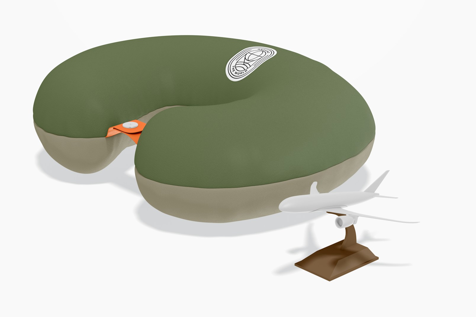 Cervical Travel Pillow Mockup, Right View