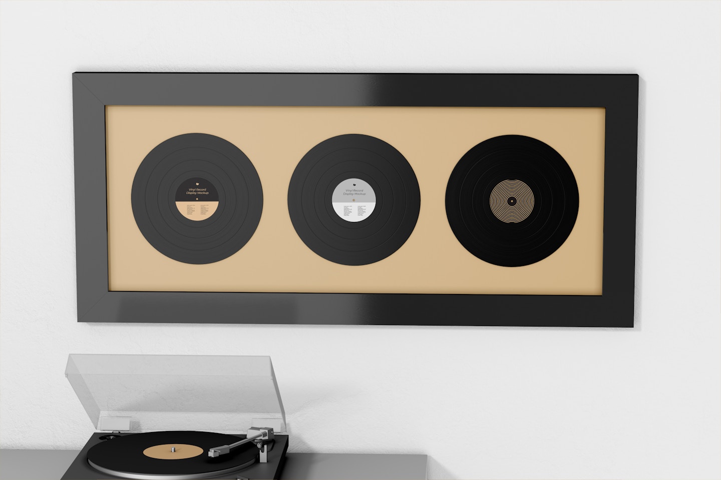 Vinyl Record Frame Mockup, Front View