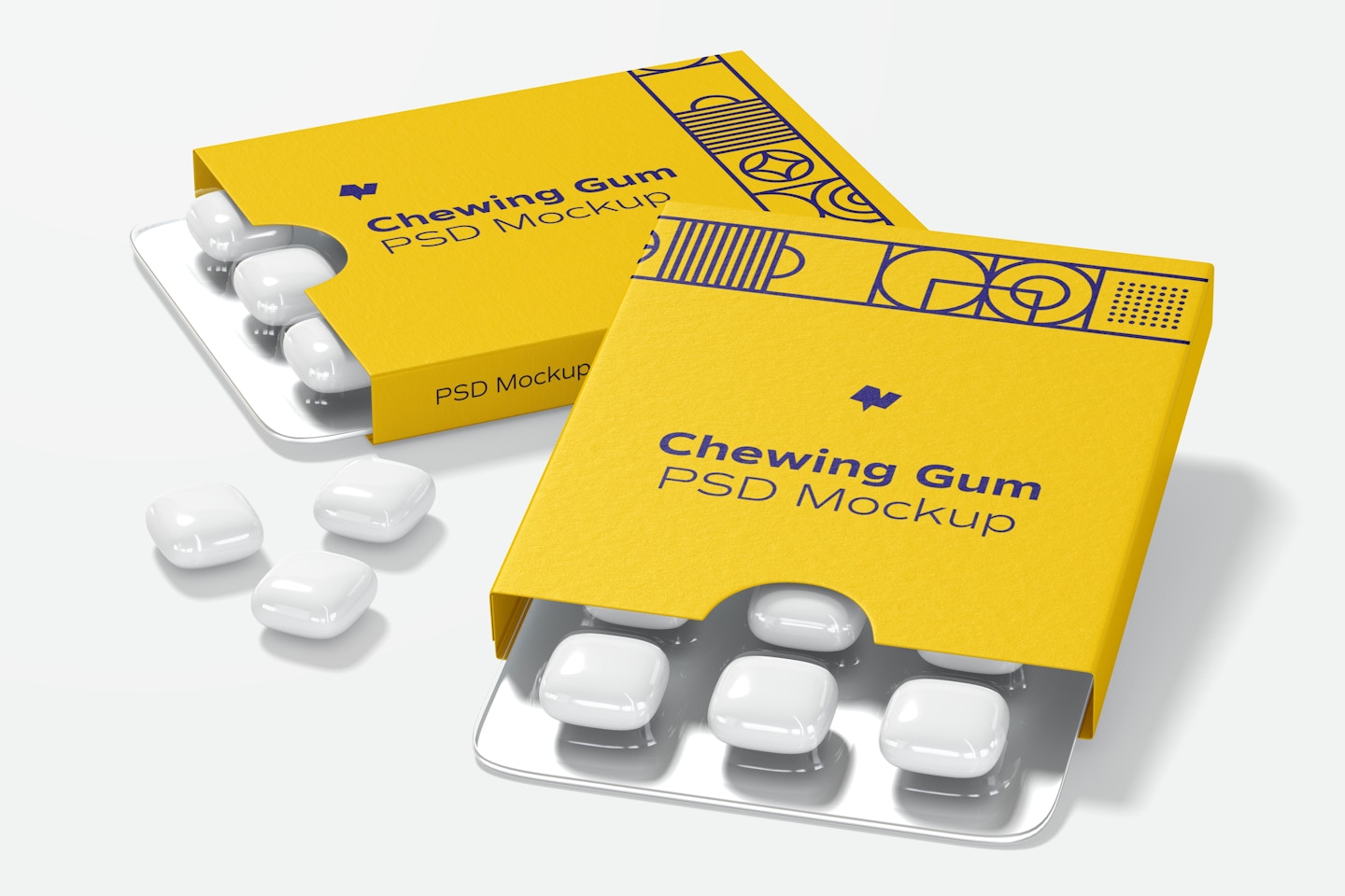 Chewing Gum Packaging Mockup, Right View