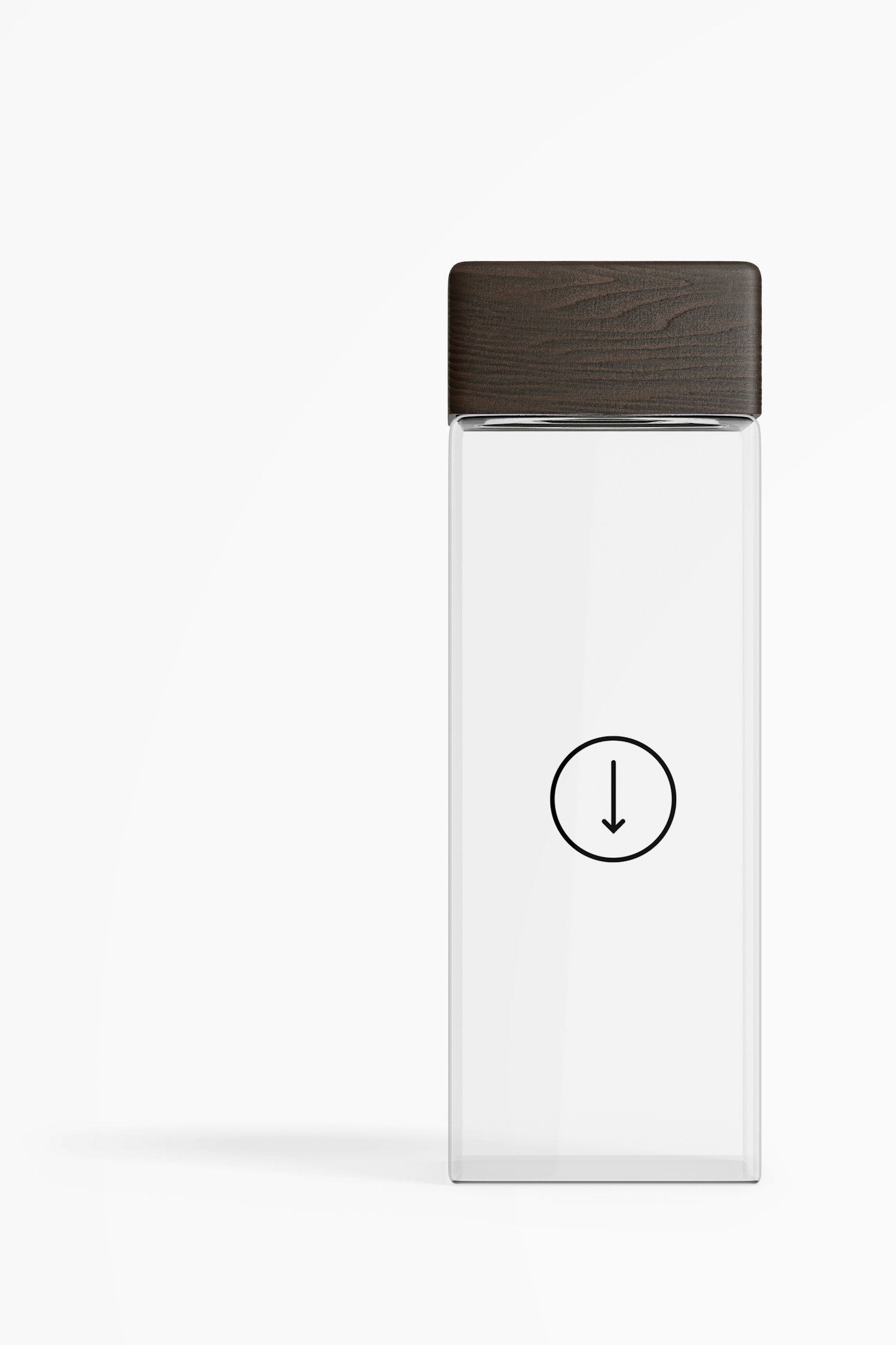 Square Water Bottle Mockup, Front View