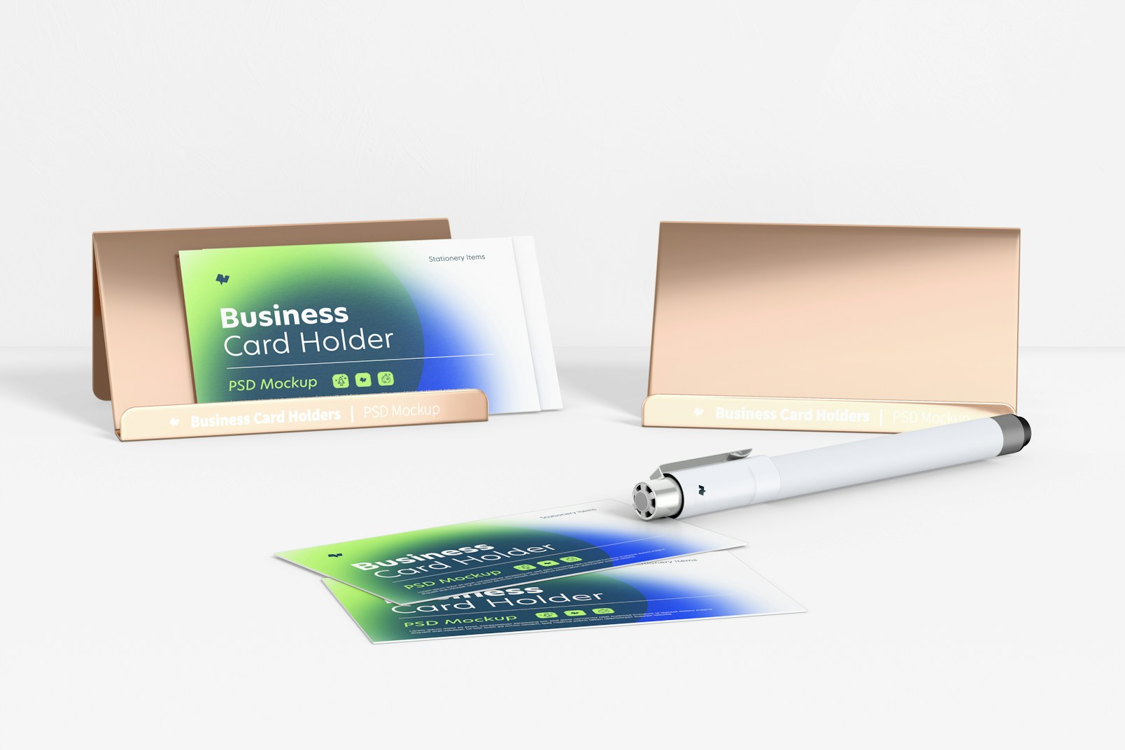 Metal Business Card Holders Mockup