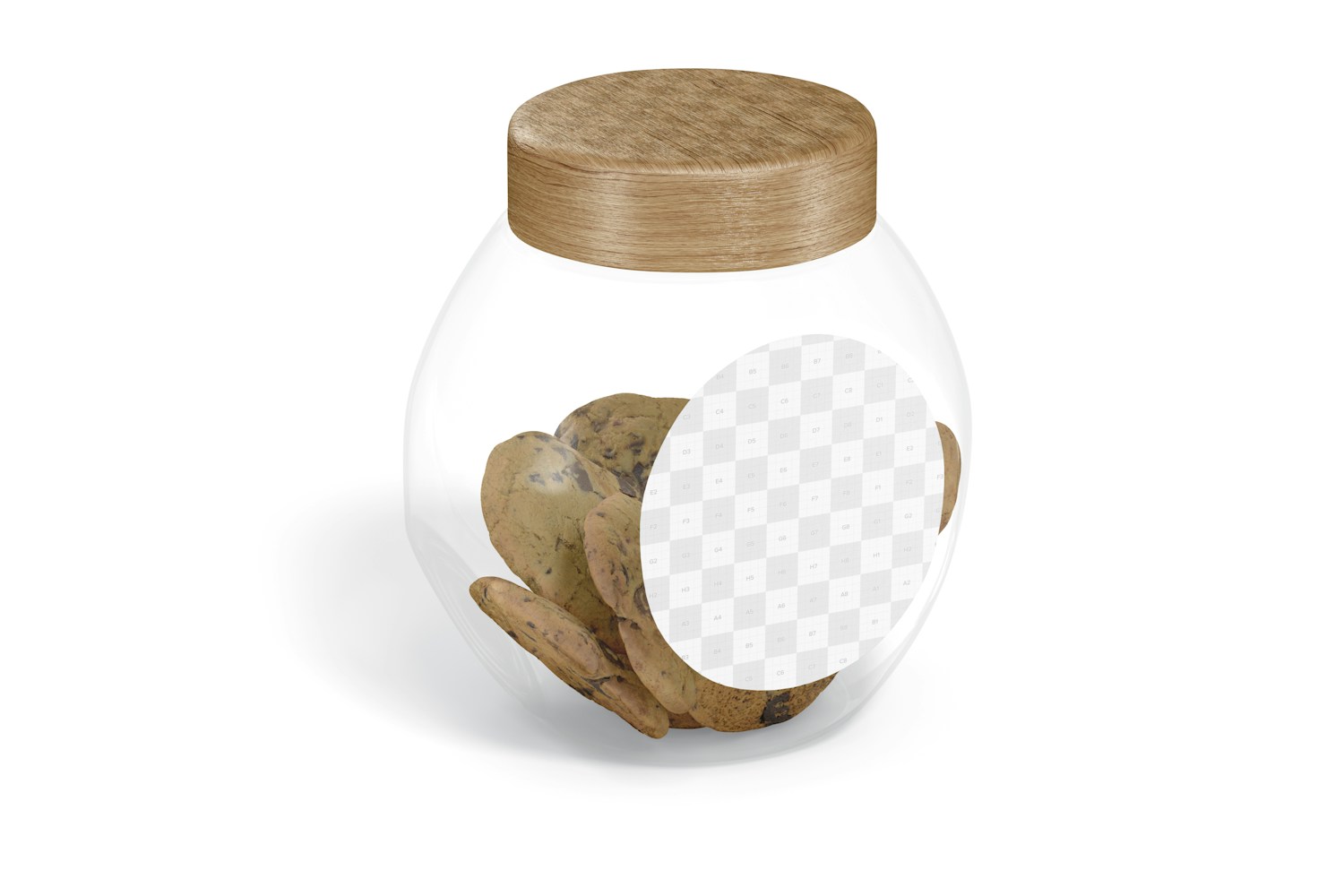 Glass Cookie Jar Mockup, Front View