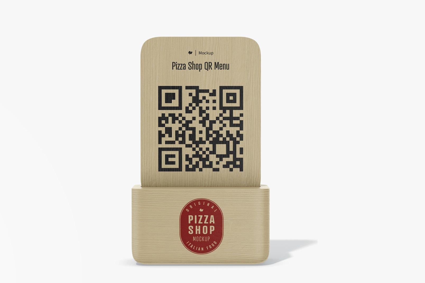 Maqueta de Menu QR para Pizzería, Vista Frontal
