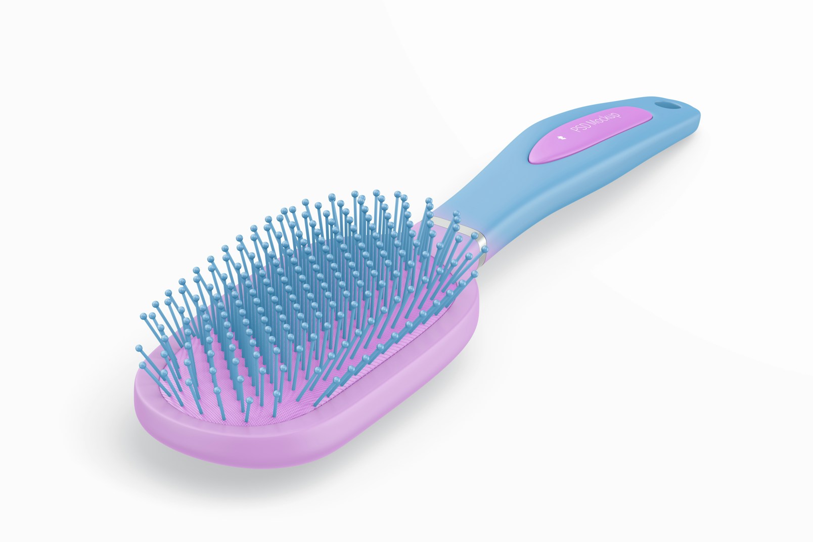 Soft Brush for Hair Mockup, Isometric Right View