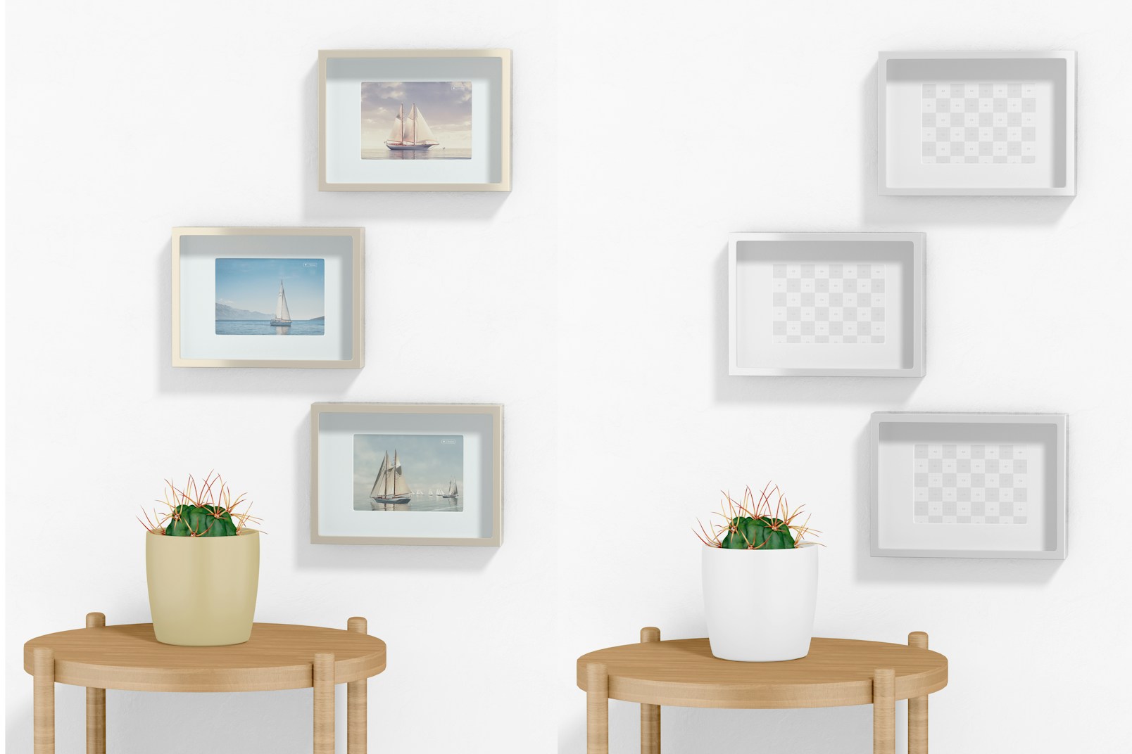 Metallic Small Shadow Gallery Frame Mockup, Front View