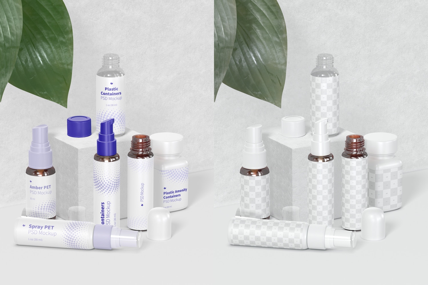 Plastic Amenity Containers Mockup Plastic Amenity Containers Mockup