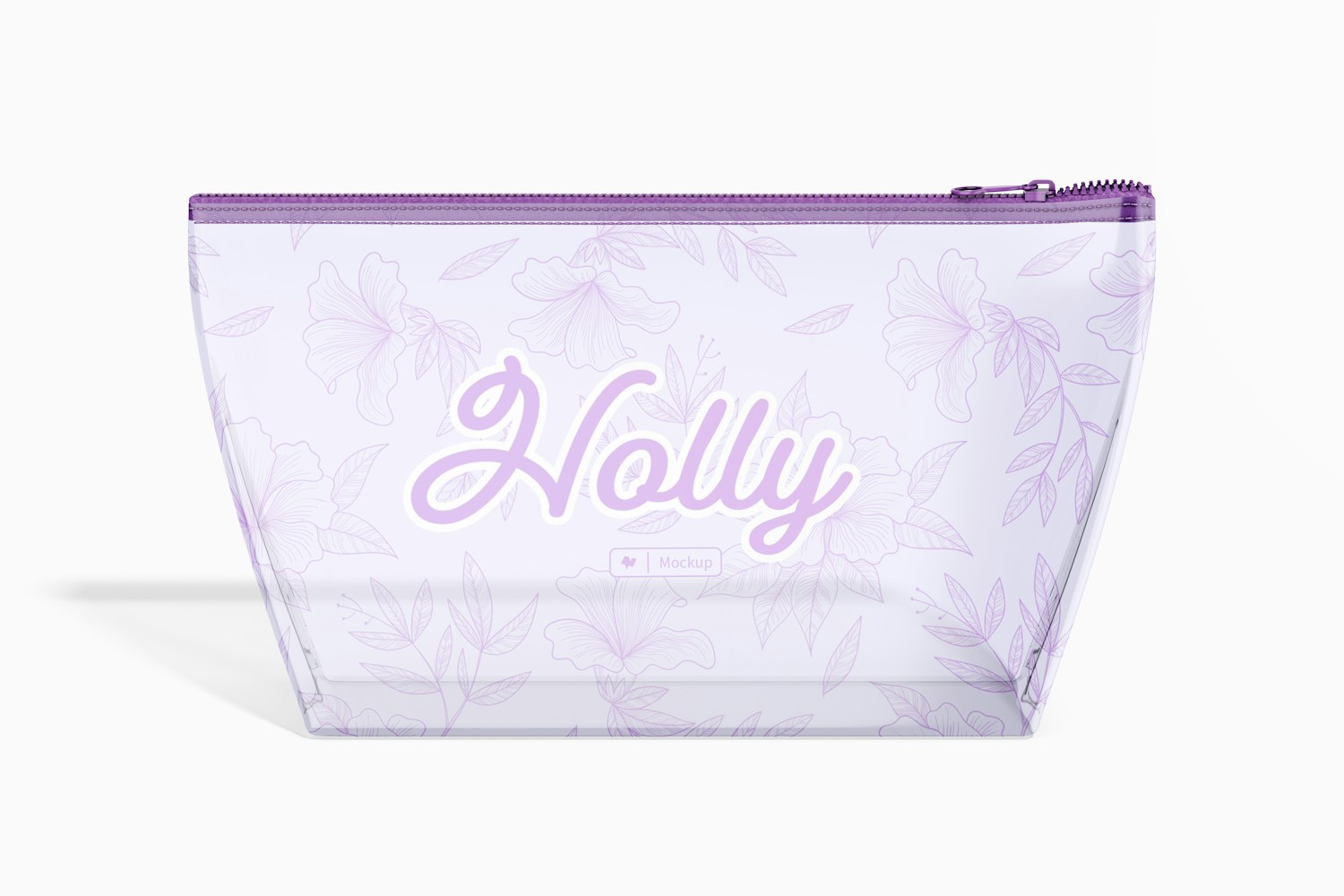 Clear Cosmetic Bag Mockup, Front View
