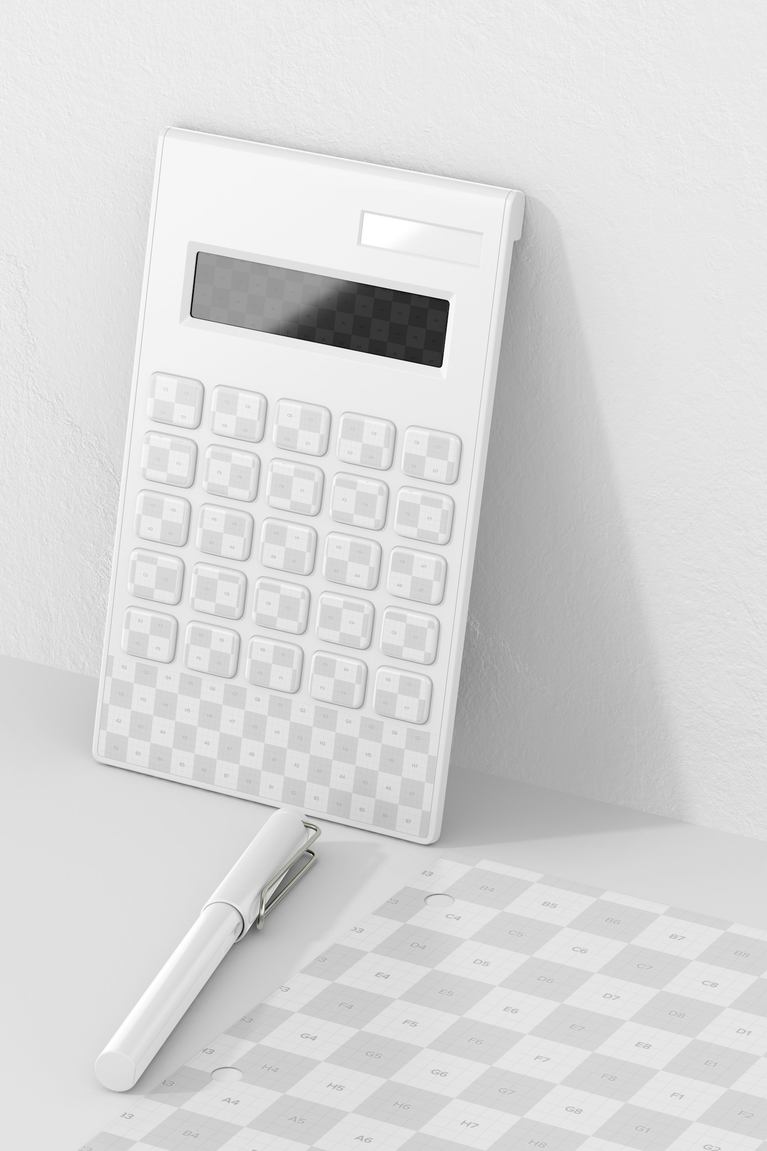 Rectangular Calculator Mockup, Leaned